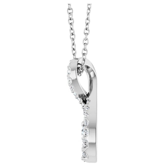 14K Yellow Or White Gold Round 3Mm Vs, F+ 16-18 In Polished 1/4 Ctw Lab-Grown Diamond Freeform Necklace