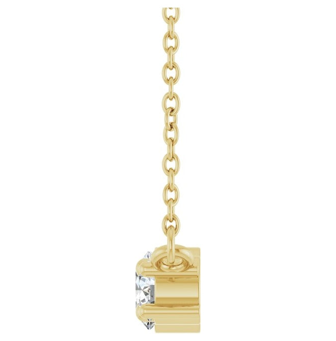 14K Yellow Or White Gold Round 4.1Mm Vs, F+ 18 In Polished 1/2 Ctw Lab-Grown Diamond Necklace