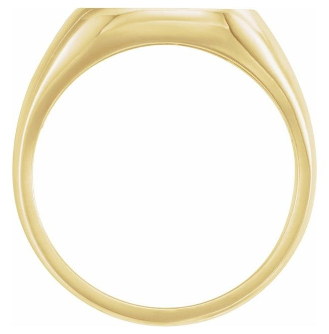 10K Yellow Gold 10 X 10 Mm Brush Polished Signet Ring Size 11