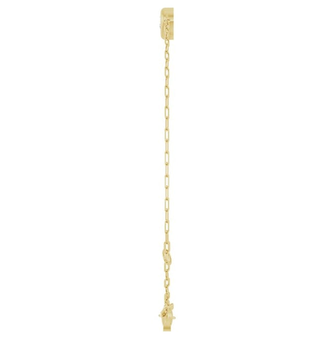 14K Yellow Gold Heart 4 X 4Mm I1, Ghi 6 1/2-7 1/2 In Polished 1/5 Ct Natural Diamond Paperclip-Style Bracelet