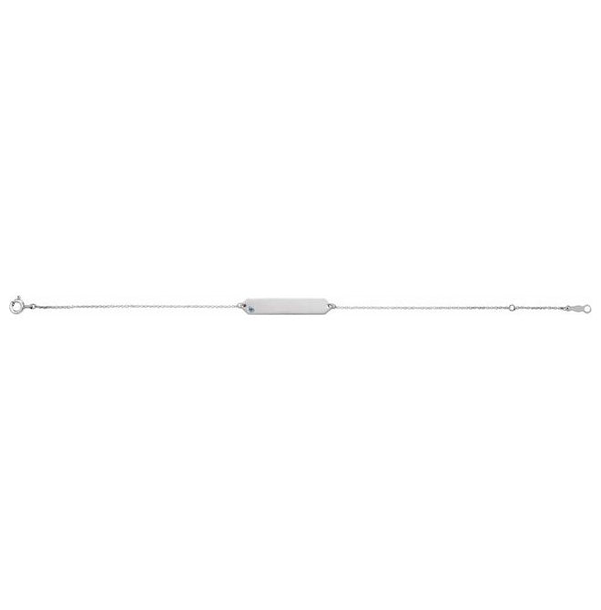 Sterling Silver Round 2 Mm 33 X 6 Mm 7-8 In Polished Aquamarine Geometric Bracelet