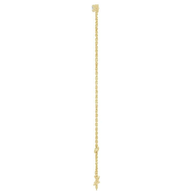 14K Yellow Gold 7-Stone 2.7Mm Si2-Si3, G-H Each Polished 1/4 Ctw Natural Diamond Graduated Bracelet