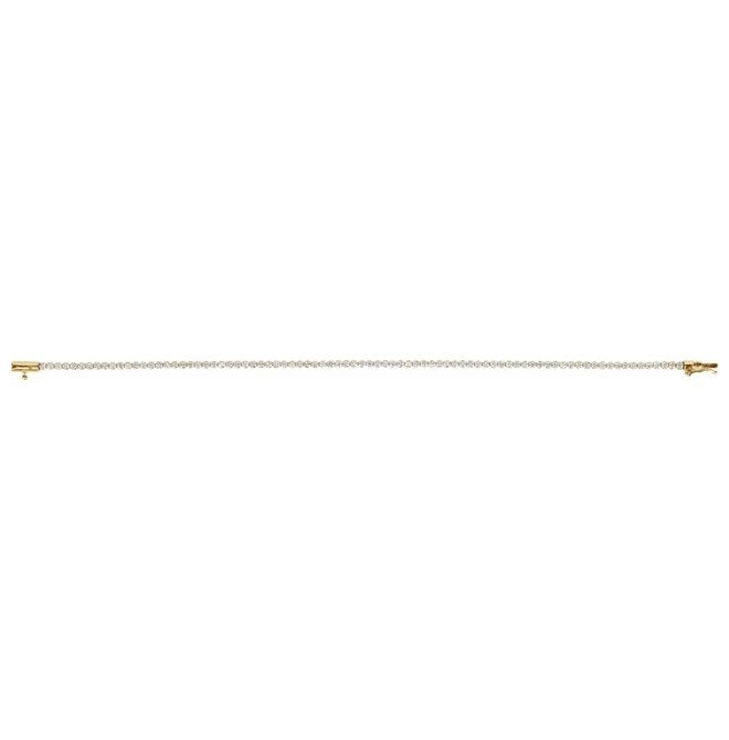 14K Yellow Gold Round 1.7Mm Si1-Si2, G-H 6 1/2 In Polished 1 5/8 Ctw Lab-Grown Diamond Lightweight Line Bracelet