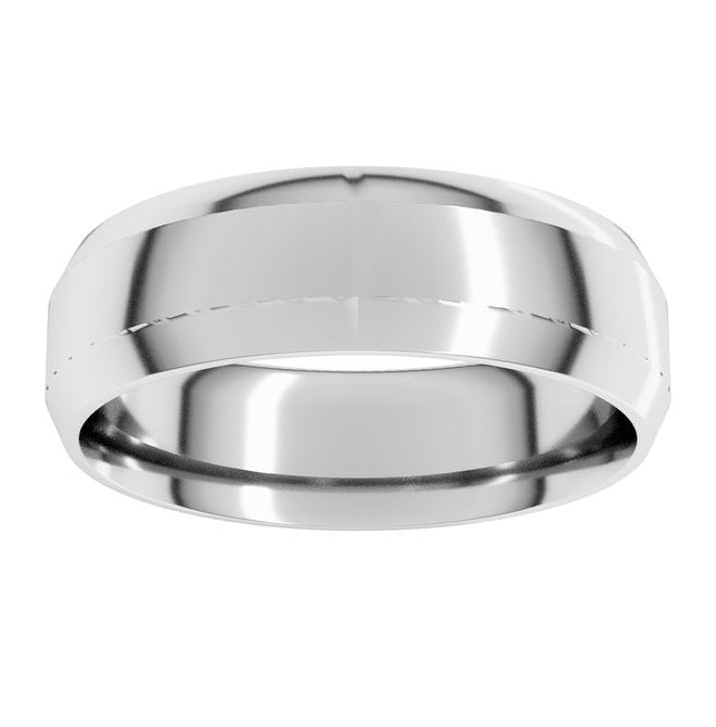 Sterling Silver 6 mm Beveled Edge Comfort Fit Light Band Size 11