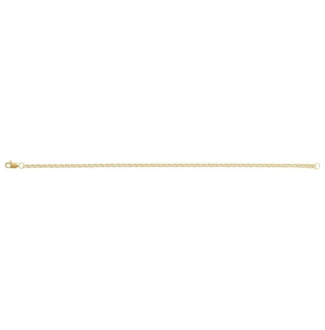 14K Yellow Gold-Filled 2.4 Mm Polished 7 In Cable With Lobster Clasp
