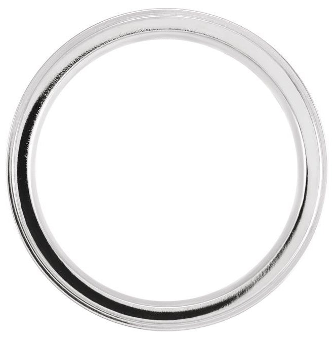 Cobalt 6 mm Flat Stepped Edge Grooved Band Size 8.5
