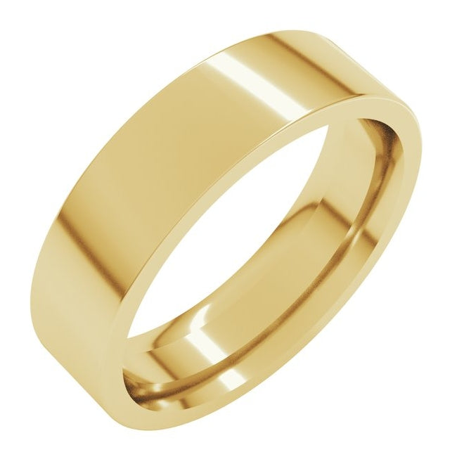 10K Yellow Gold Comfort-Fit Flat Band