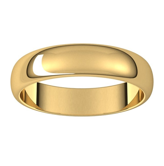 14K Yellow Or Rose Gold Half Round Band