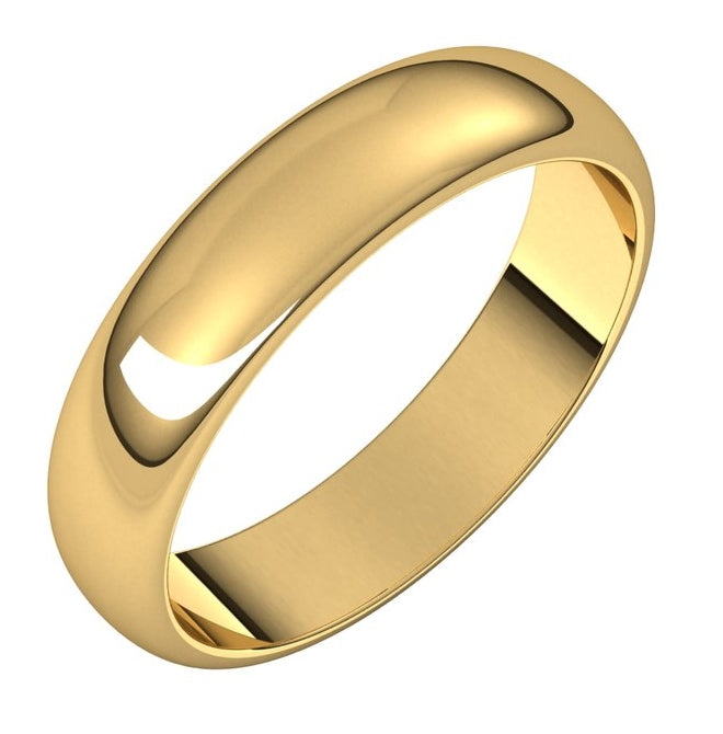 14K Yellow Or Rose Gold Half Round Band