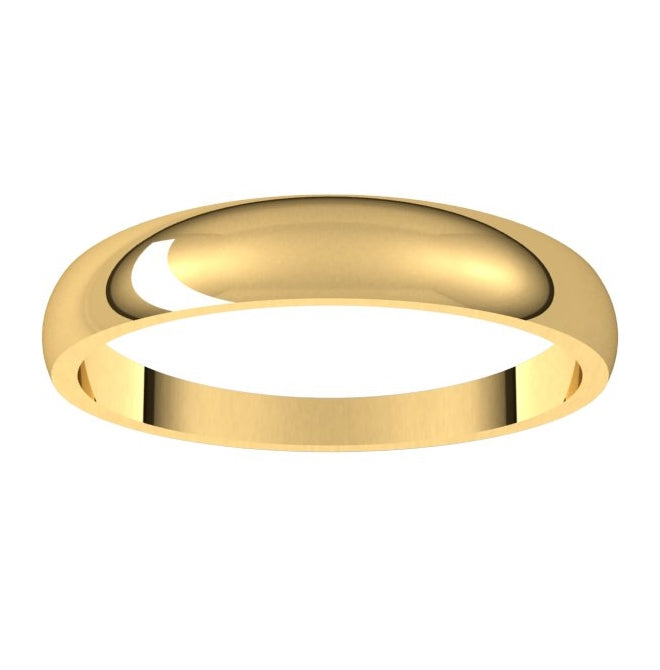 10K Yellow Gold 3.5 mm Tapered Half Round Band Size 6.5