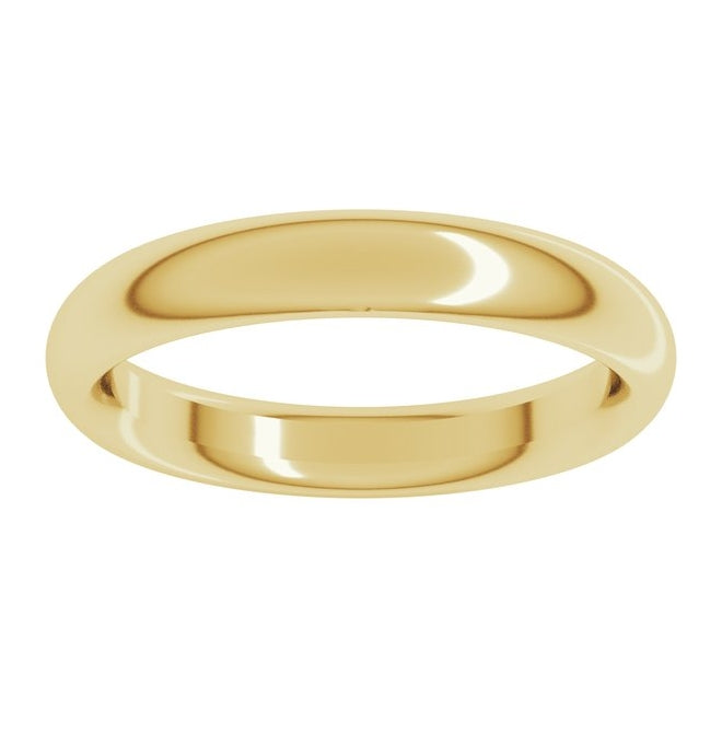 14K Yellow Gold 3.5 mm Comfort-Fit Half Round Band Size 3