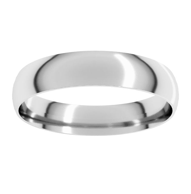 10K White Gold 4 mm Ultra-Lightweight Comfort-Fit Half Round Band Size 9