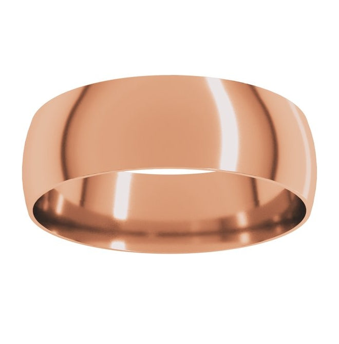 10K Rose Gold 6 mm Ultra-Lightweight Comfort-Fit Half Round Band Size 9.5