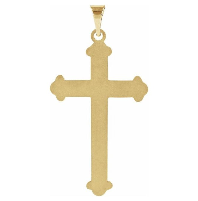 14K Yellow Gold 27.5 X 16 Mm Polished Cross Pendant