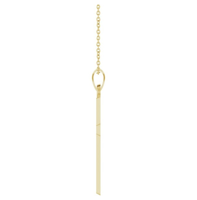 14K Yellow Gold 31.6 X 16.9 Mm 18 In Polished Cross Necklace