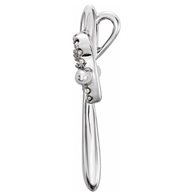 Platinum Round .8Mm Si2-Si3, G-H Polished .04 Ctw Natural Diamond Cross With Heart Pendant