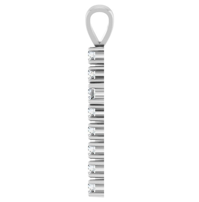 14K Yellow Or White Gold Round 2.5 Mm I1, G-H Polished 3/4 Ctw Natural Diamond Cross Pendant