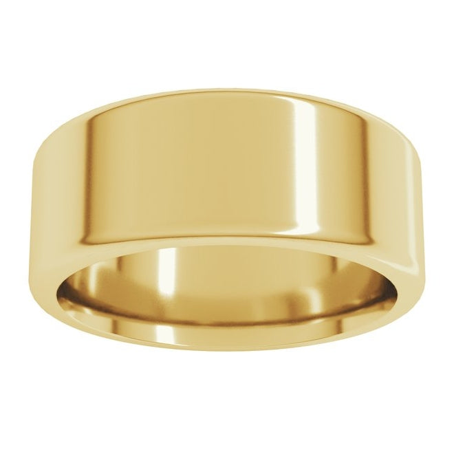 18K Yellow Gold 8 mm Round-Edge Comfort-Fit Flat Band Size 9.5