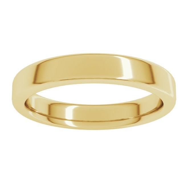 18K Yellow Gold 4 mm Heavyweight Round-Edge Comfort-Fit Flat Band Size 4.5
