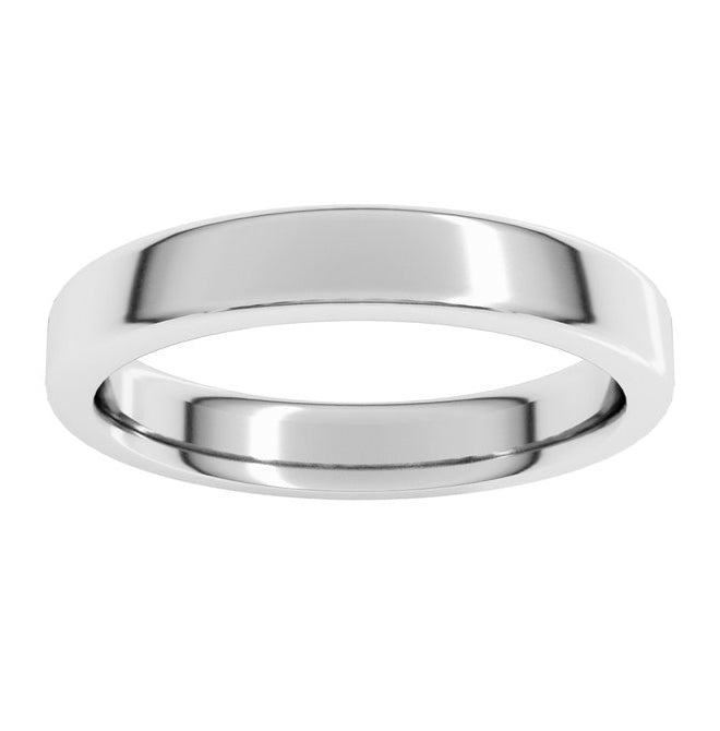 Platinum 4 mm Heavyweight Round-Edge Comfort-Fit Flat Band Size 5