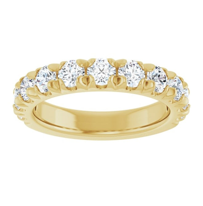 14K Yellow Gold 1 3/4 CTW Lab-Grown Diamond French Set Matching Band Size 7