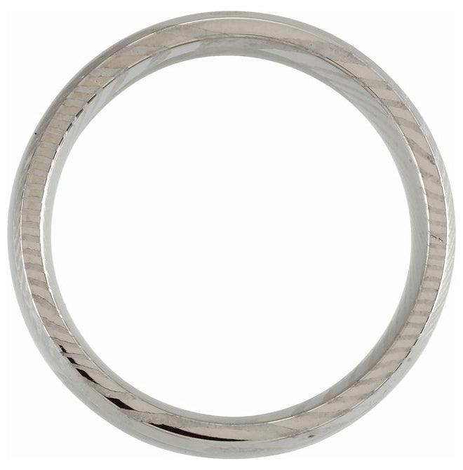 Damascus Steel 8 Mm Polished Beveled-Edge Comfort-Fit Band Size 7.5
