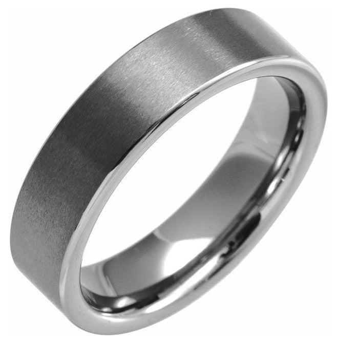 Tungsten Comfort-Fit Flat Band with Satin Finish