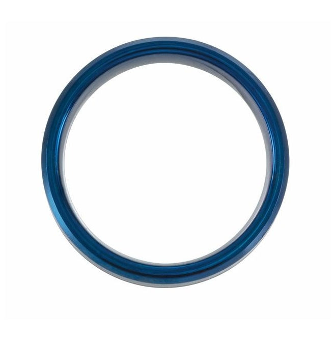 Blue Enameled Tungsten 8 mm Beveled-Edge Carbon Fiber Inlay Comfort-Fit Band Size 8
