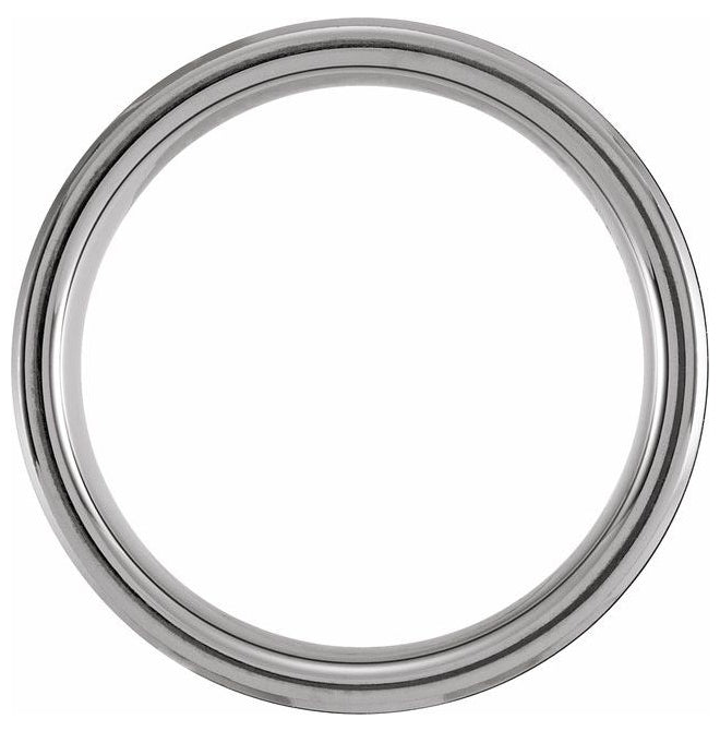 Blue PVD Tungsten 7 mm Beveled-Edge Grooved Inlay Comfort-Fit Band Size 9