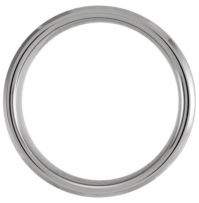Tungsten 8 mm Beveled-Edge Acacia Wood Inlay Comfort-Fit Band Size 13
