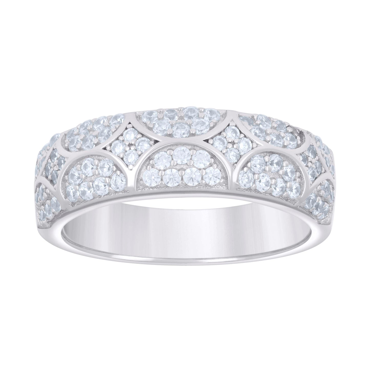 Sterling Silver Men's Cubic-Zirconia Fashion Bridal Anniversary Engagement Wedding Band Ring