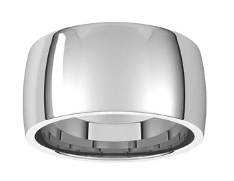 10K White Gold 10mm Comfort Fit Standard Weight Half Round Band Size 13