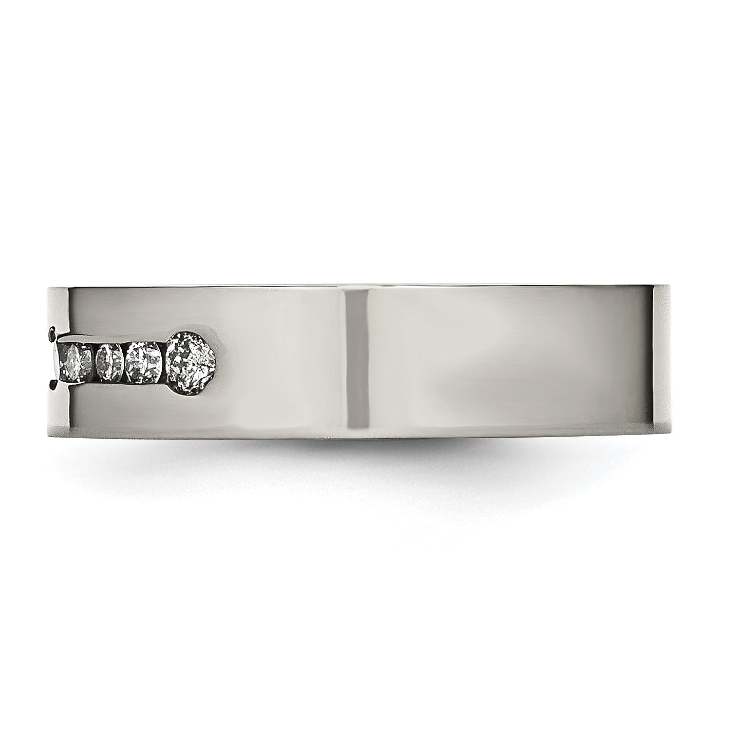 Titanium Polished 1/2 ct tw. Diamond 6mm Band