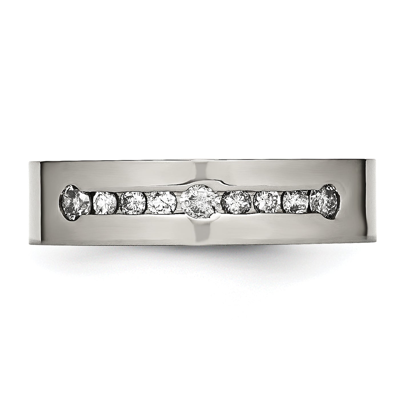 Titanium Polished 1/2 ct tw. Diamond 6mm Band