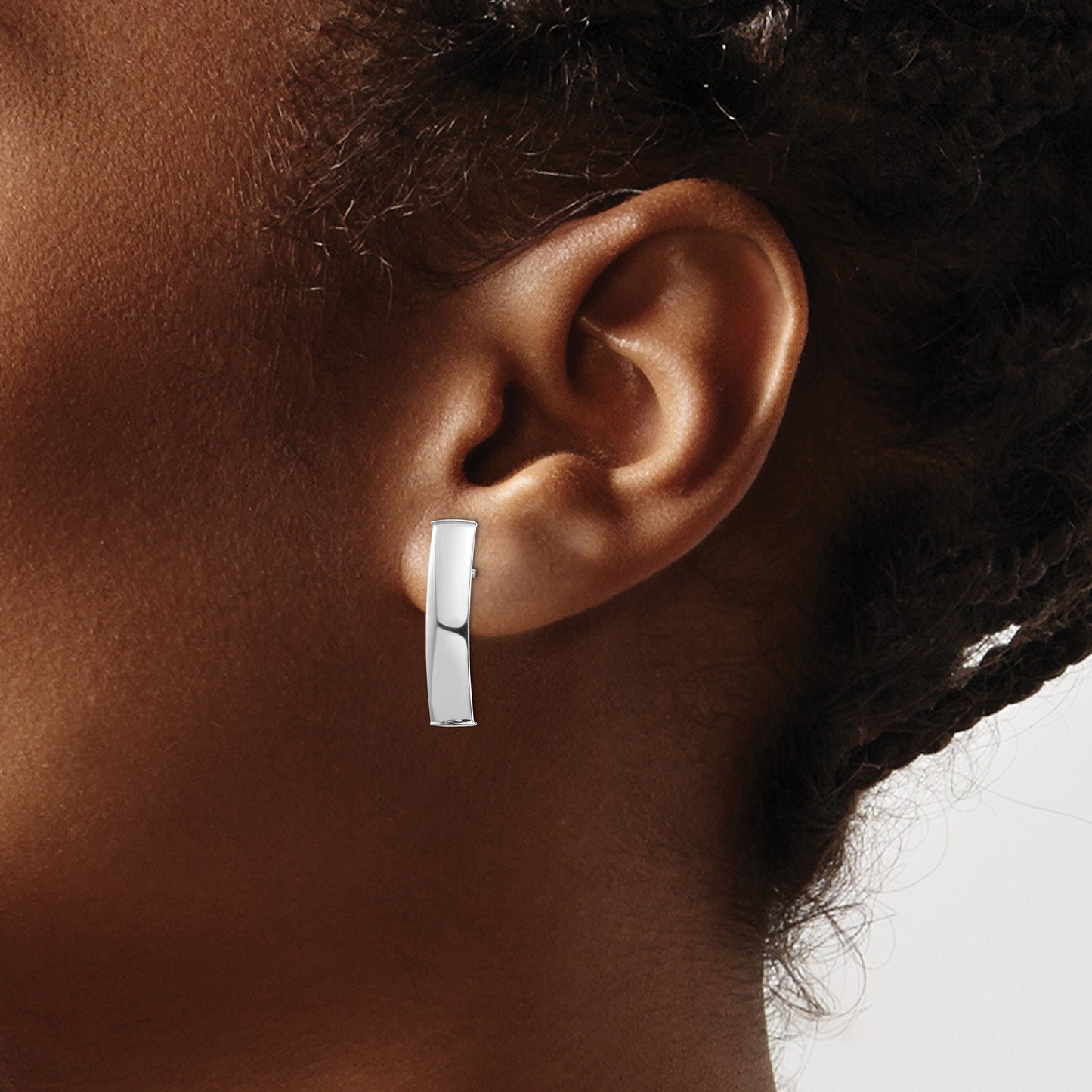 14k White Gold Polished 5mm Post Earrings