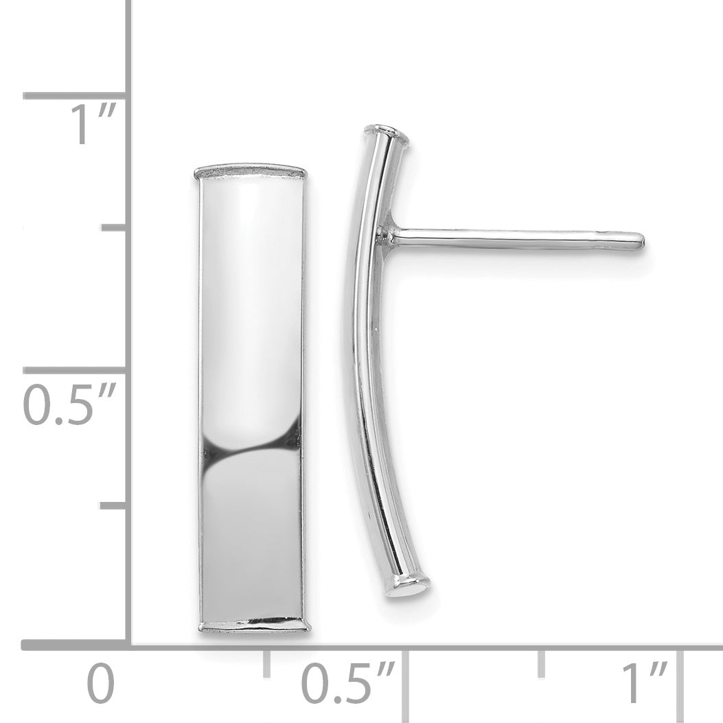 14k White Gold Polished 5mm Post Earrings