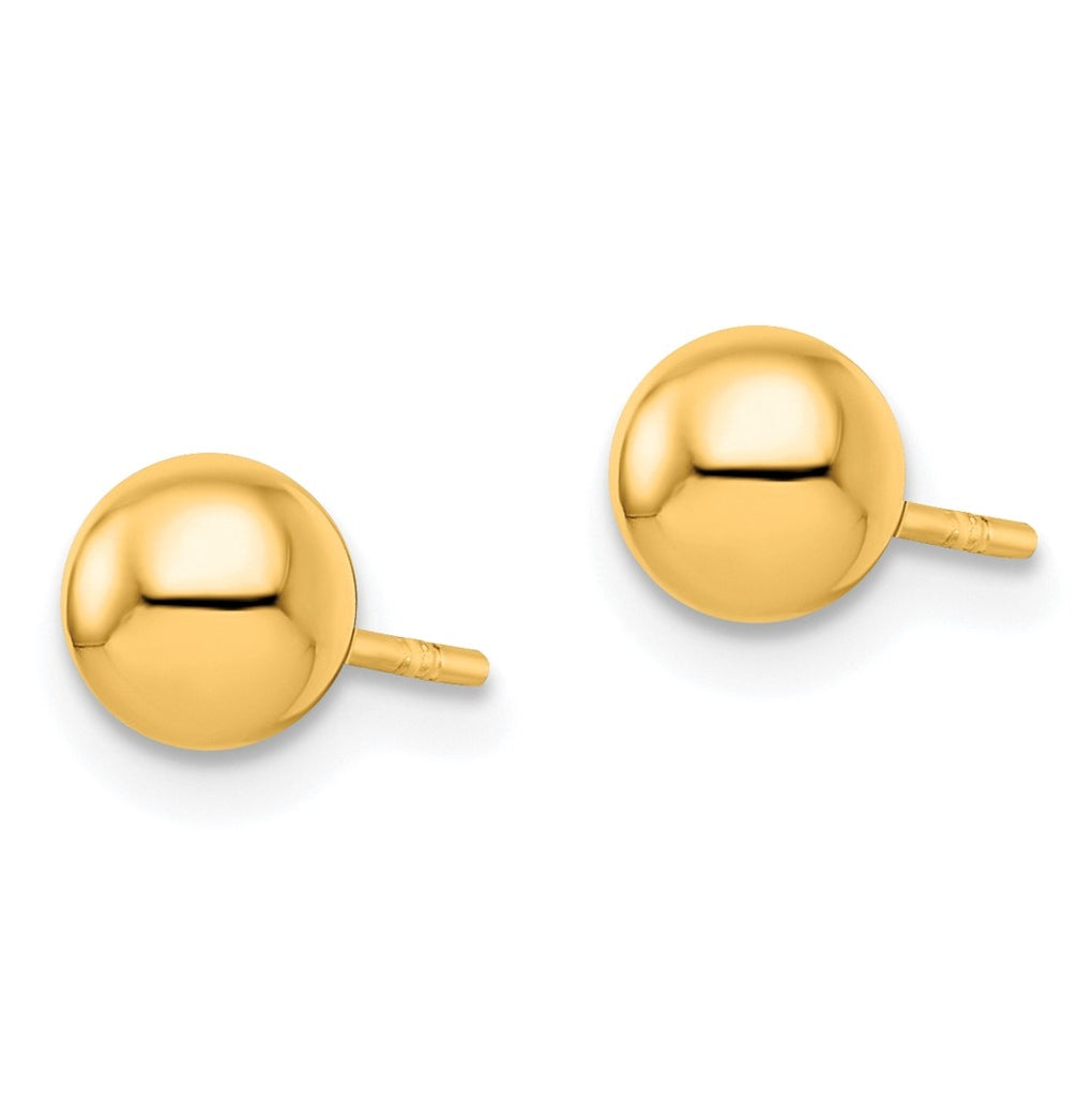 Sterling Silver Gold-plated Polished Ball Post Earrings