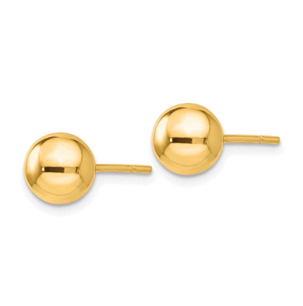 Sterling Silver Gold-plated Polished Ball Post Earrings