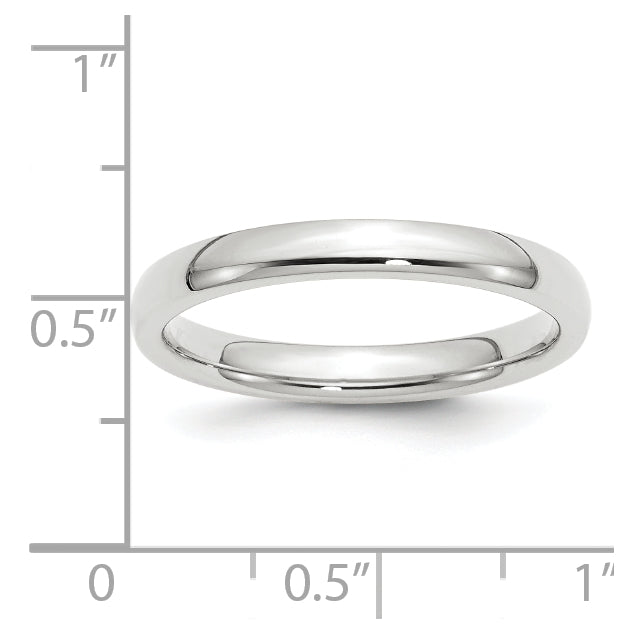 10k White Gold 3mm Standard Weight Comfort Fit Wedding Band Size 5.5