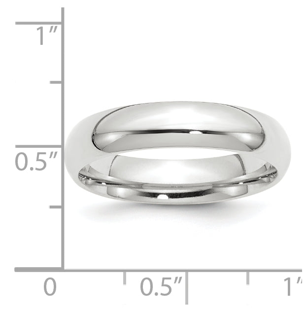 10k White Gold 5mm Standard Weight Comfort Fit Wedding Band Size 4.5