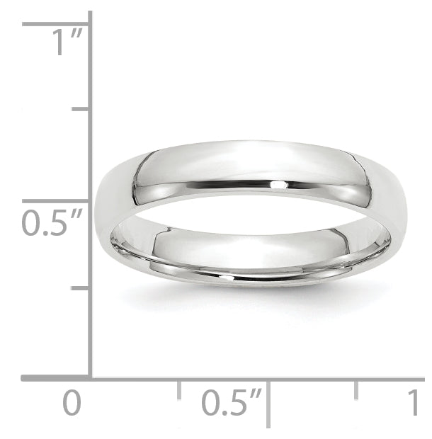 10k White Gold 4mm Lightweight Comfort Fit Wedding Band Size 5