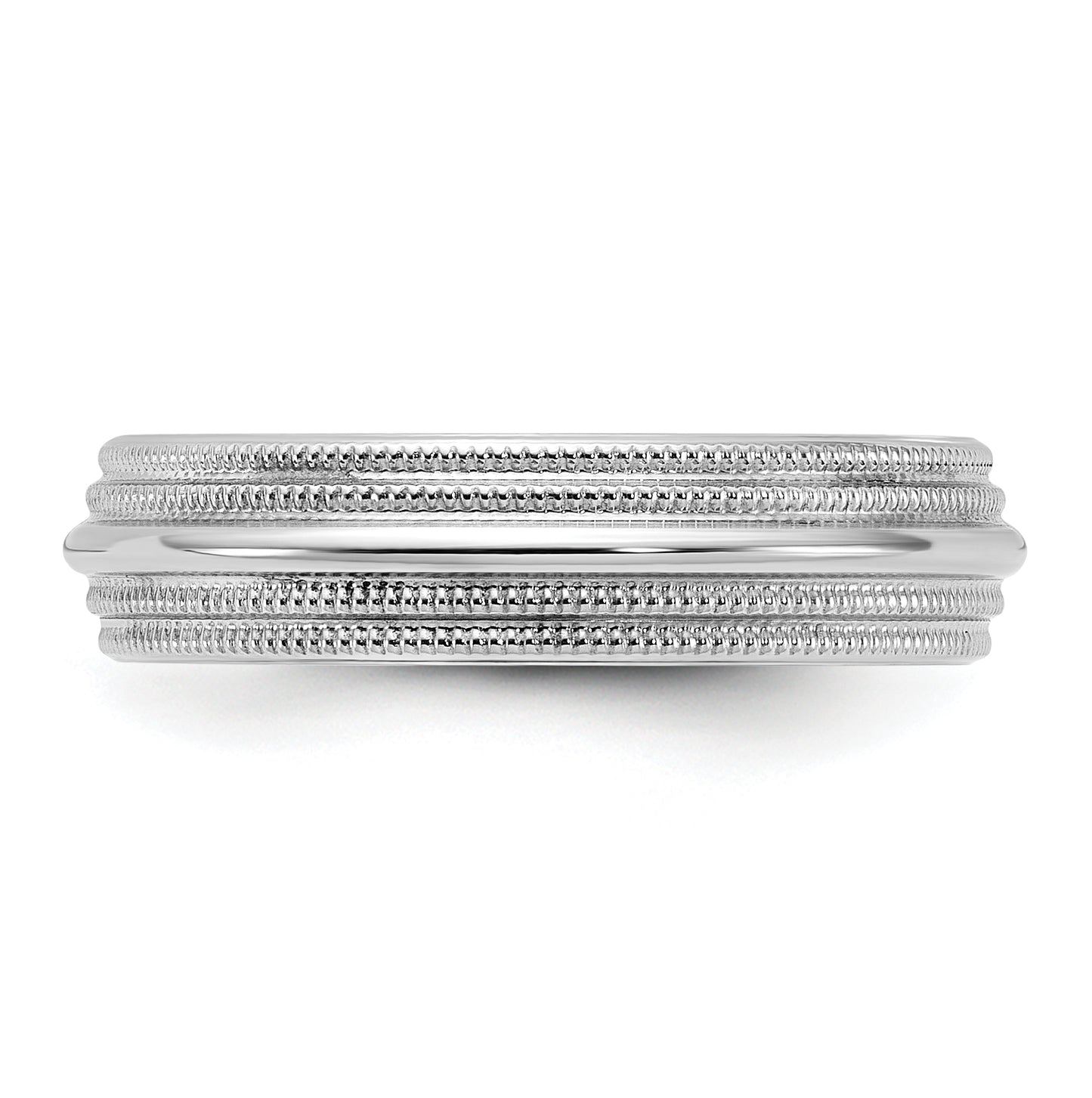10k Yellow Or White Gold Double Milgrain Comfort Fit Wedding Band