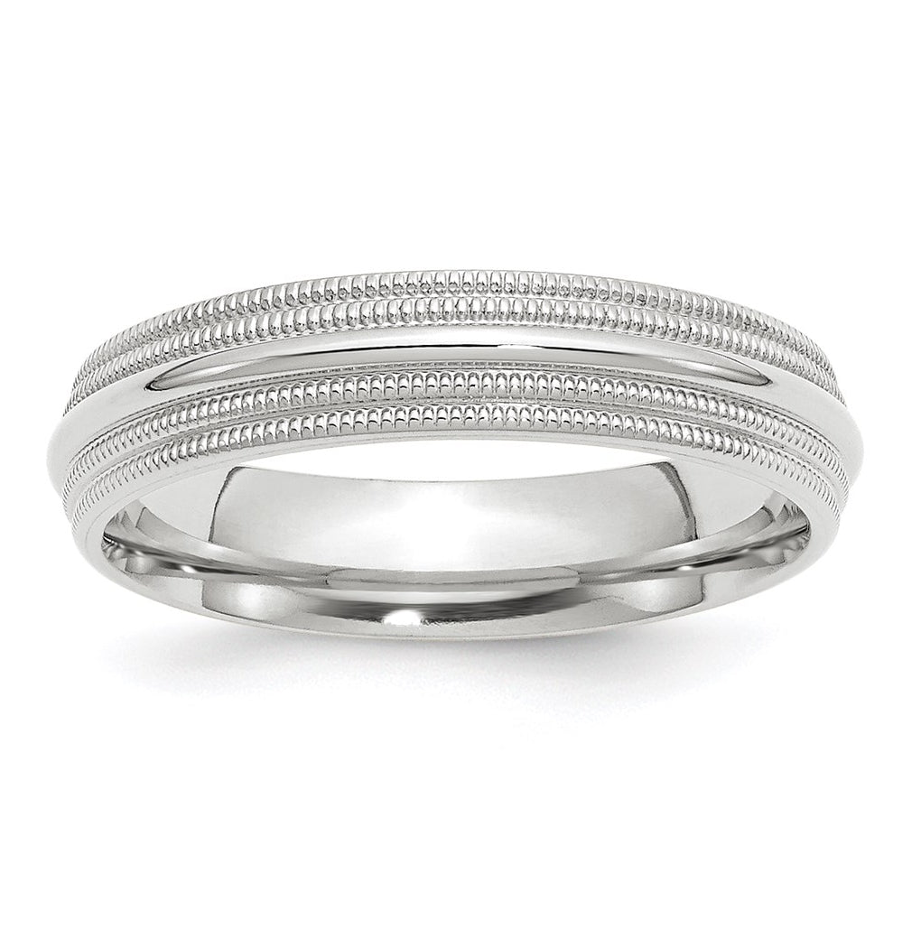 10k Yellow Or White Gold Double Milgrain Comfort Fit Wedding Band