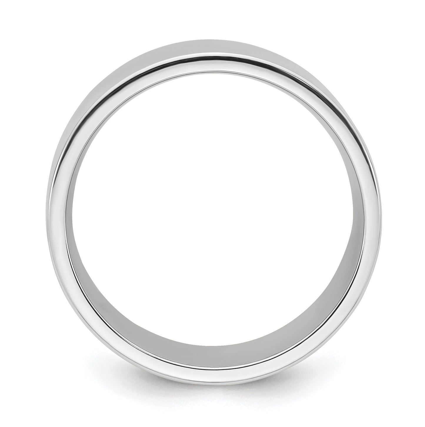 10k White Gold 12mm Standard Weight Flat Comfort Fit Wedding Band Size 4.5