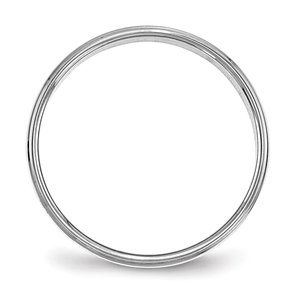 14k Yellow Or White Gold Flat with Step Edge Wedding Band