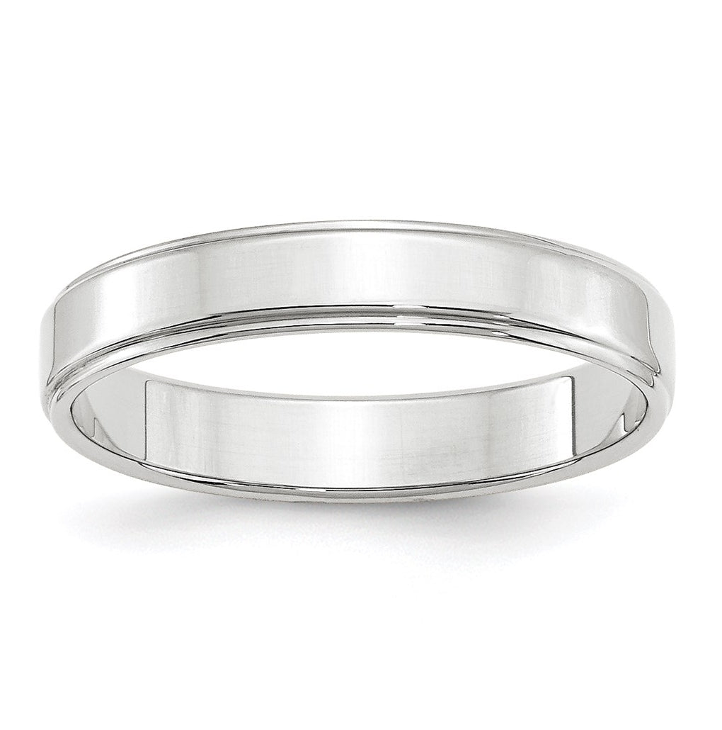 14k Yellow Or White Gold Flat with Step Edge Wedding Band