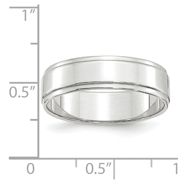 14k Yellow Or White Gold Flat with Step Edge Wedding Band
