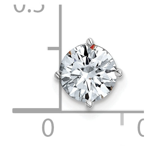 14K White Gold 3/4ct. 6.0mm Round D E F Pure Light Moissanite Solitaire Chain Slide
