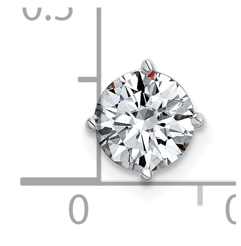 14K White Gold 1ct. 6.5mm Round D E F Pure Light Moissanite Solitaire Chain Slide