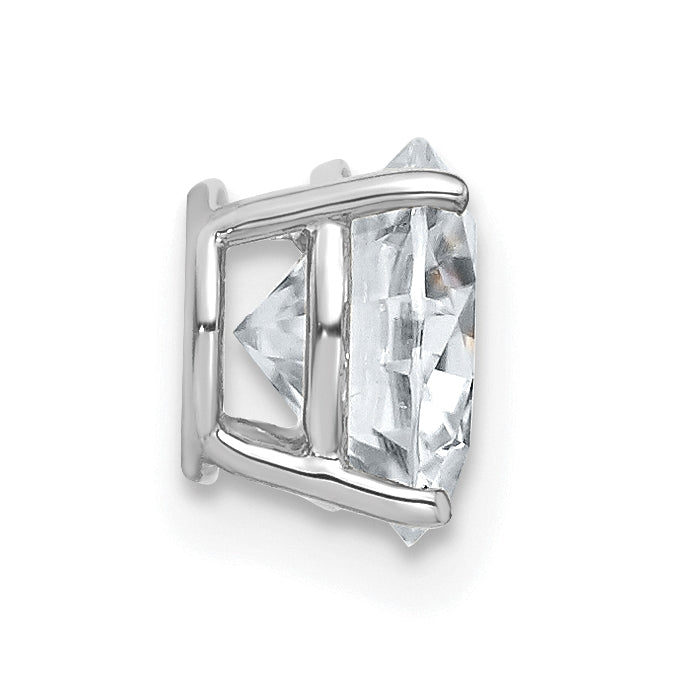 14K White Gold 1.5ct. 7.5mm Round G H I True Light Moissanite Solitaire Chain Slide